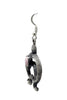 Mekechto Jim, Earring, Pink Conch Shell, Sterling Silver, Navajo Handmade, 2 1/4"