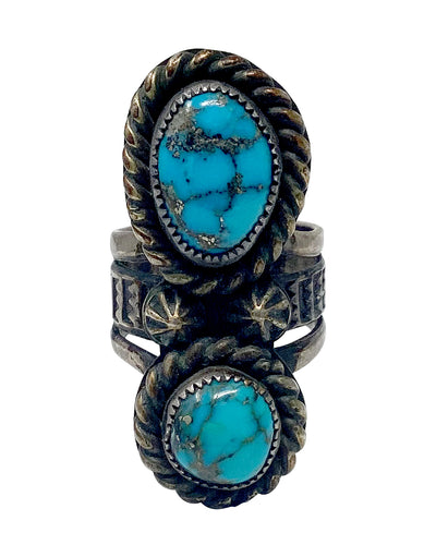 Woody Crumbo, Vintage, Ring, Kingman Turquoise, Circa 1970s, 6 3/4