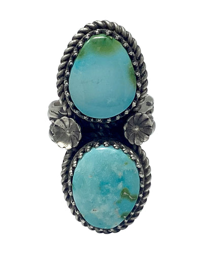 Chris Etcitty, Ring, Sonoran Gold Turquoise, Sterling Silver, Navajo, 7