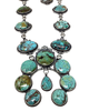 Annie Hoskie, Necklace, Earrings, China Mountain Turquoise, Navajo, 32 "