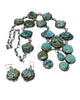 Annie Hoskie, Necklace, Earrings, China Mountain Turquoise, Navajo, 32 "