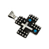 Ernest Rangel, Pendant, Cross, Kingman, Navajo Handmade, 2 1/2"