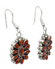 Eldon James, Cluster Earring, Reversible, Kingman, Coral, Navajo, 1 3/4"