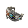 Lester James, Tufa Cast Bracelet, Yei' be Chei', Inlay, Navajo Handmade, 7