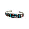 Erma Eustace, Raised Inlay Bracelet, Mulit-Stone, Zuni Made, 6 5/8"