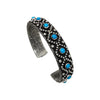 Ernest Rangel, Bracelet, Kingman Turquoise, Diamonds, Navajo Handmade, 6 1/2"