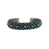 Ernest Rangel, Bracelet, Kingman Turquoise, Diamonds, Navajo Handmade, 6 1/2"