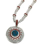 Michael Perry, Necklace, Kingman Turquoise, Mediterranean Coral, Navajo Made, 26"