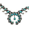 B, Necklace, Earring, Kingman Turquoise, Navajo Handmade, 28"