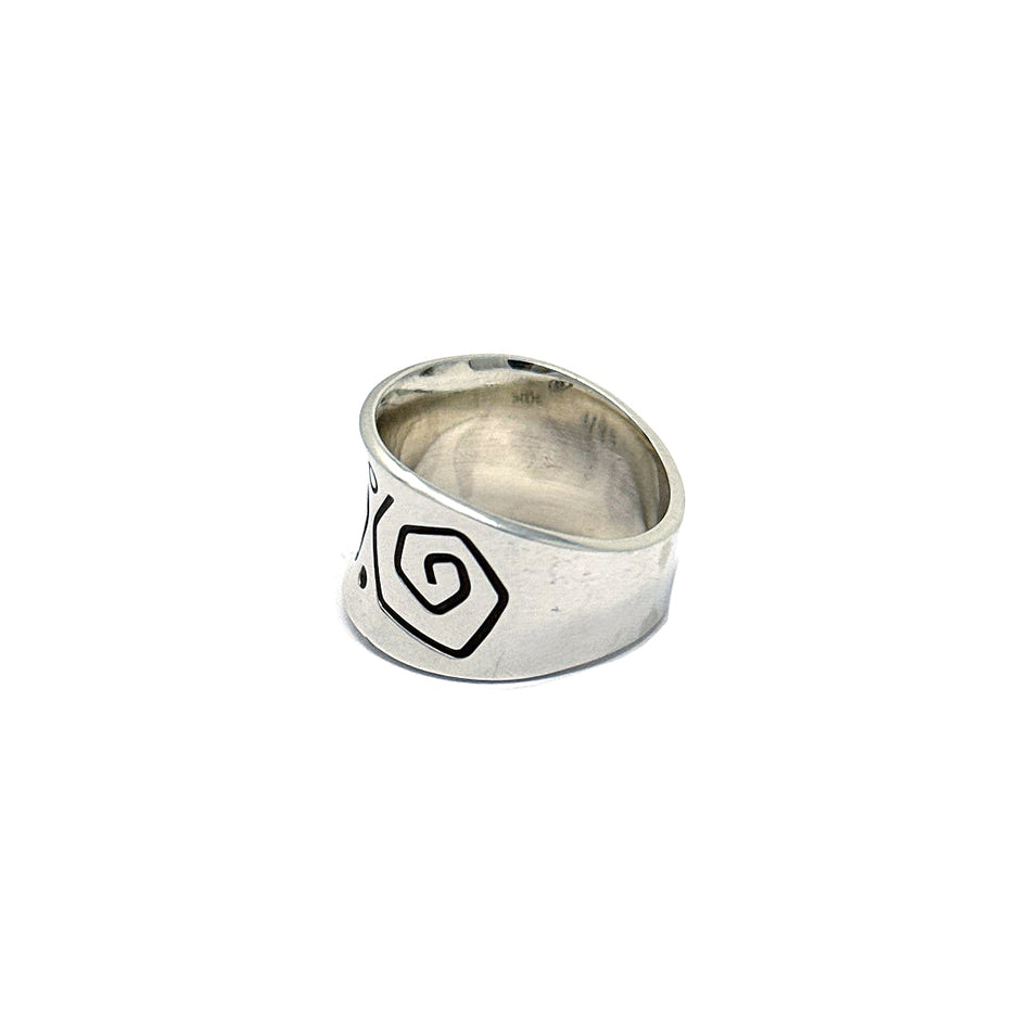 Norbert Peshlakai, Ring, Stamping, Sterling Silver, Navajo