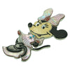 Zuni Made Pin, Pendant, Girl Mouse Character, Multi Stone Inlay, 3 1/2" x 2"