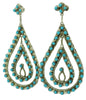 Wayne Johnson Jr, Earrings, Sleeping Beauty Turquoise, Dangles, Zuni, 3 1/8"