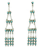 Waylon Johnson, Earrings, Sleeping Beauty Turquoise, Chandelier, Zuni, 3 1/2"