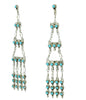 Waylon Johnson, Earrings, Sleeping Beauty Turquoise, Chandelier, Zuni, 3 1/2"