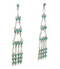 Waylon Johnson, Earrings, Sleeping Beauty Turquoise, Chandelier, Zuni, 3 1/2"