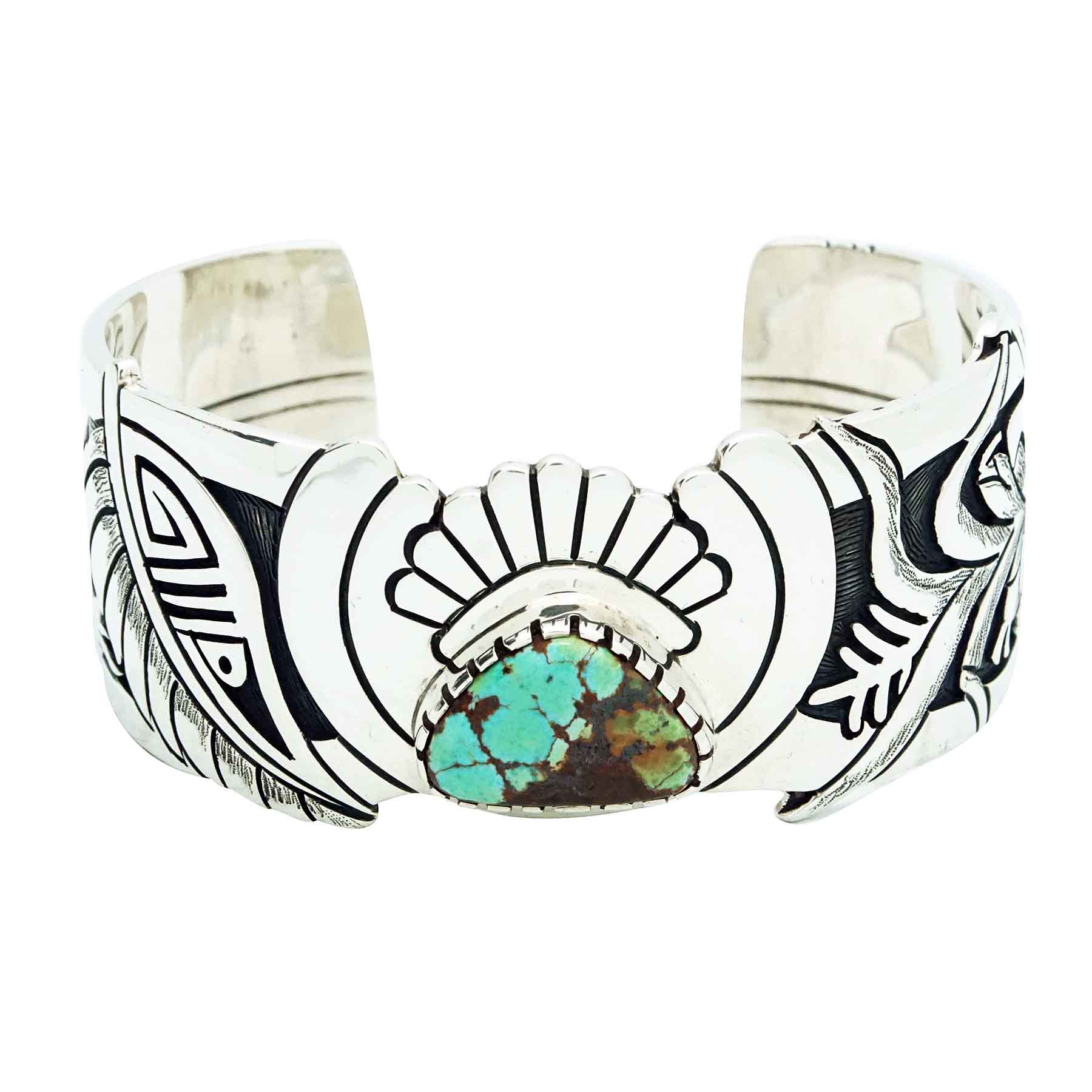 Roy Talahaftewa, Bracelet, Smoke Blessing, Silver Overlay, Hopi Handma –  Perry Null Trading Co