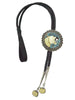 Ray Wyaco , Bolo Tie, Mountain Lion, Turquoise, Shell, Zuni Handmade, 54"