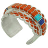 Vernon Haskie, Bracelet, Mediterranean Coral, Lapis, Sugilite, Turquoise, 7 1/2"