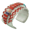 Vernon Haskie, Bracelet, Mediterranean Coral, Lapis, Sugilite, Turquoise, 7 1/2"