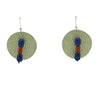 Alvin Yellowhorse, Earrings, Lapis Lazuli, Coral, Navajo Handmade, 2" x 1 1/4"