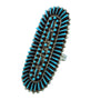 Shirley Lahi, Ring, Sleeping Beauty Turquoise, Cluster, Zuni Handmade, 9 ½