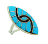 Amy Quandelacy, Ring, Sleeping Beauty Turquoise, Silver, Zuni Handmade, 8 1/2"