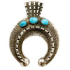 Delbert Arviso, Pendant, Naja, Kingman Turquoise, Tufa, Navajo Handmade, 2 1/2"