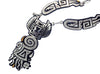 Ruben Saufkie, Necklace, Crow Mother, Silver Overlay, Hopi Handmade, 24