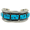 Freddie Maloney, Row Bracelet, Sleeping Beauty Turquoise, Navajo Made, 6 3/4"