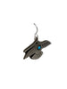 Aaron John, Earring, Humming Bird, Turquoise, Silver, Navajo Handmade, 1 3/8"