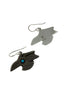 Aaron John, Earring, Humming Bird, Turquoise, Silver, Navajo Handmade, 1 3/8"