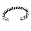 Caroline Tsosie, Twisted Bracelet, Silver Round Wire, Navajo Handmade, 6 3/4"