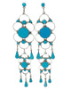 Vivianita Booqua, Earrings, Pierced, Dangles, Kingman Turquoise, Zuni Made, 6"