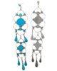 Vivianita Booqua, Earrings, Pierced, Dangles, Kingman Turquoise, Zuni Made, 6"