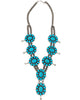 Freddie Maloney, Squash Blossom Necklace, Sonoran Rose Turquoise, Navajo, 24”