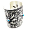 Herman Smith, Bracelet, Wide, Stamping, Turquoise, Navajo Handmade, 6 3/4"