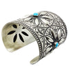 Herman Smith, Bracelet, Wide, Stamping, Turquoise, Navajo Handmade, 6 3/4"