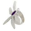 Kelsey Jimmie, Ring, Purple Sugilite, Dragonfly, Tufa, Navajo Handmade, 6 1/2