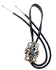 Wilford Henry, Sandcast Bolo, Egyptian Turquoise, Navajo Handmade, 44"