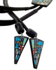 Christopher Nieto, Bolo Tie, Multi-Stone Inlay, Santo Domingo Handmade, 42"