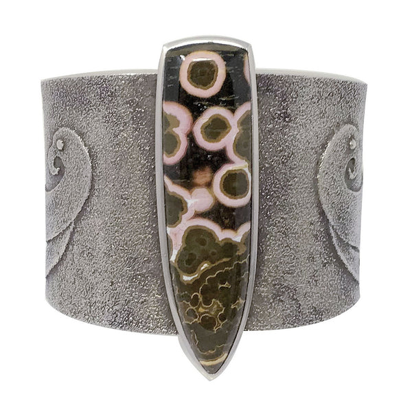 Darryl Dean Begay, Bracelet, Ocean Jasper, Parrot, Tufa, Navajo Handmade, 6 3/4