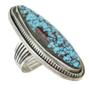 Leonard Nez, Ring, Egyptian Turquoise, Double Stack, Sterling Silver, Navajo, 11