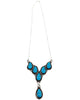 Faye Lowsayatee, Necklace, Earrings, Kingman Turquoise, Zuni Handmade, 19"