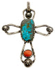 Vernon Begaye, Pendant, Mediterranean Coral, Kingman, Navajo Handmade, 3 5/8"