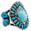 Marcus Chavez, Bracelet, Kingman Turquoise, Cluster, Navajo Handmade, 6 3/4"