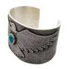 Darryl Dean Begay, Bracelet, Eagle, Lone Mountain Turquoise, Navajo Made, 6 3/4"