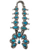 Kirk Smith, Squash Blossom Necklace, Kingman Turquoise, Circa 2000s, 27"