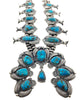 Kirk Smith, Squash Blossom Necklace, Kingman Turquoise, Circa 2000s, 27"