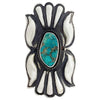 Julian Chavez, Ring, Kingman Turquoise, Old Style, Navajo Handmade, Adjustable