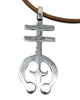 Aaron Anderson, Pendant, Leather, Dragonfly, Naja, Tufa, Navajo Made, 25”